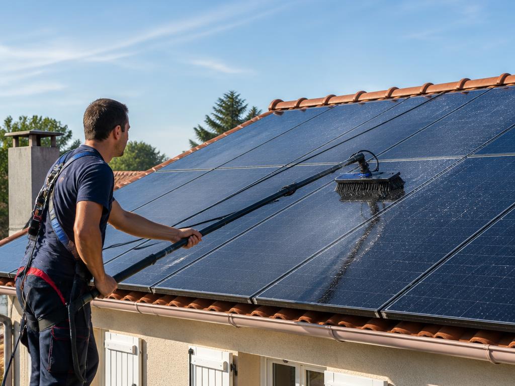 Nettoyage de panneaux solaires — nettoyage par ED'Toiture